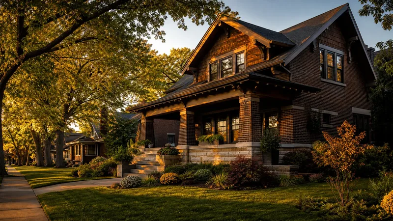 Brick craftsman house on a tree-lined street in golden light, How to Start a House Flipping or Real Estate Development Business in Delaware