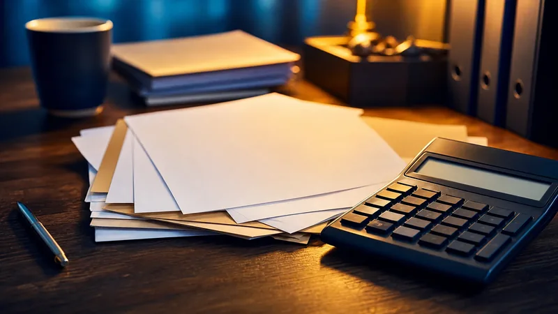Tax forms and a calculator on a desk, Delaware Gross Receipts Tax