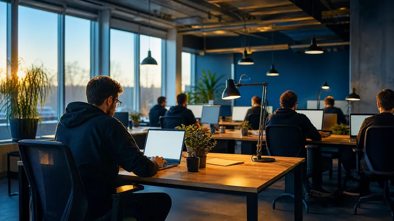 Developers working at laptops in a bright open office, How to Start a Consulting, Freelance or Tech Business in Delaware